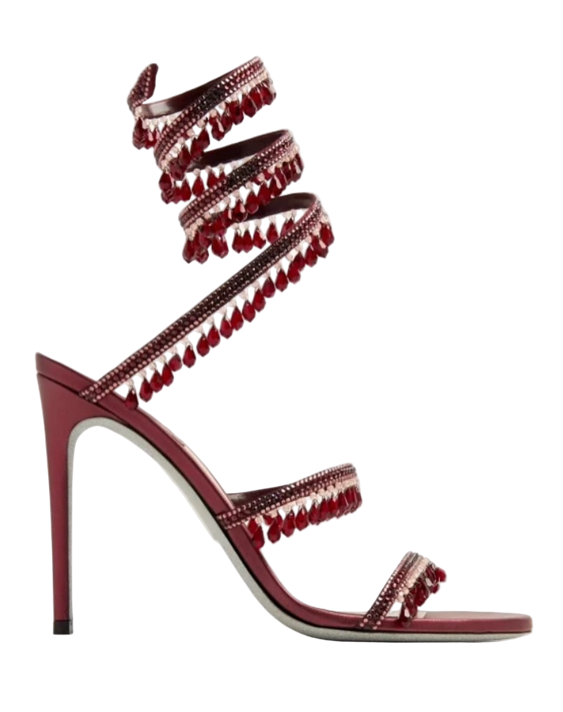 Serpent perlé bordeau