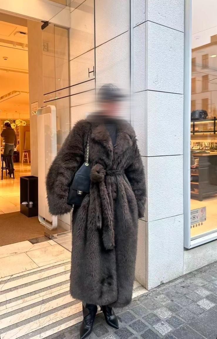 Fourrure longue marron