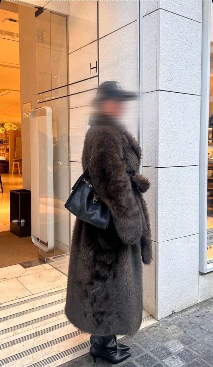 Fourrure longue marron