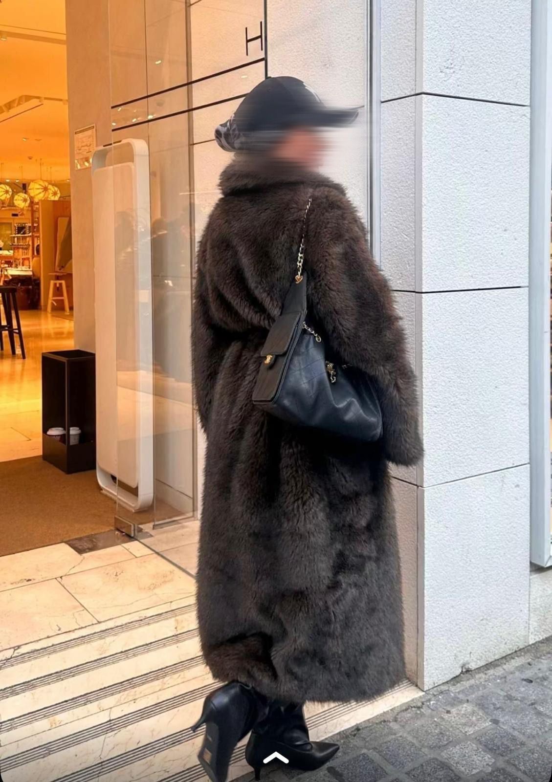 Fourrure longue marron